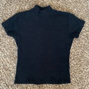 Brandy Melville black short sleeved turtle neck